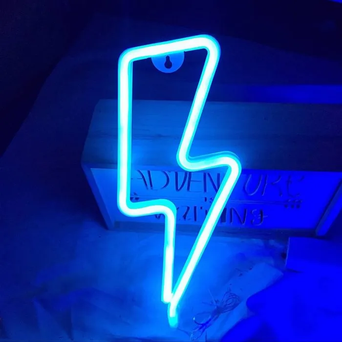 מנורת לד בצורת ברק דקורטיבית לחדר ילדים – USB וסוללות – תמונה 6