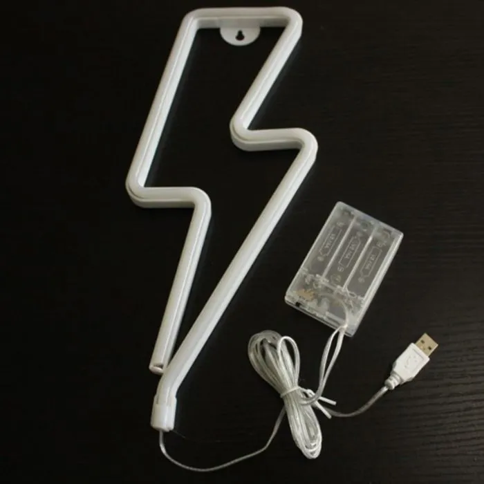 מנורת לד בצורת ברק דקורטיבית לחדר ילדים – USB וסוללות – תמונה 2