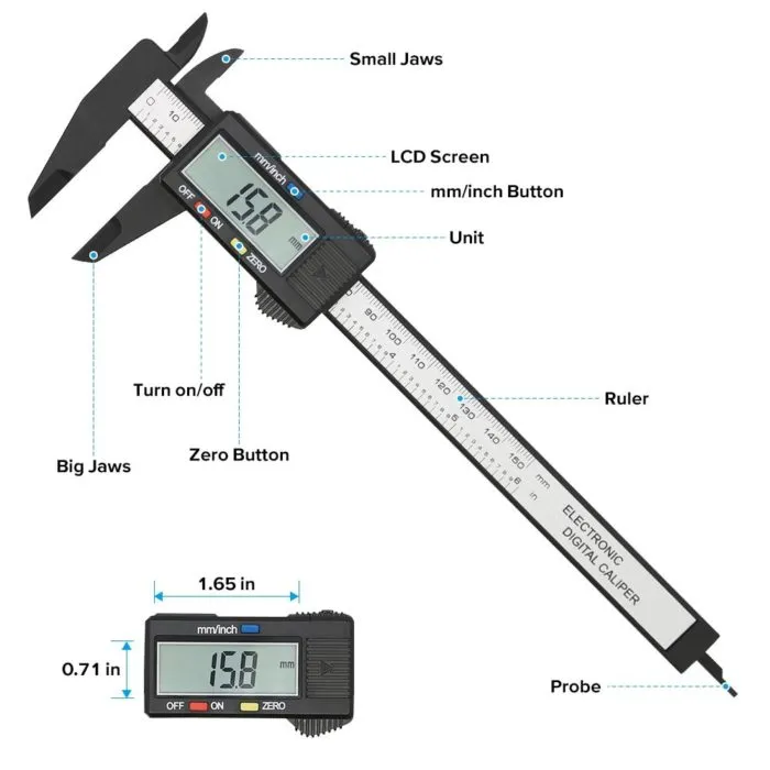 מד דיגיטלי לעובי עם מסך LCD – דיוק עד המילימטר – תמונה 3