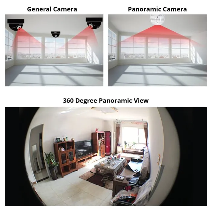 ⁦מנורה עם מצלמת מעקב 360° WiFi, רמקול ומיקרופון⁩ – תמונה ⁦3⁩