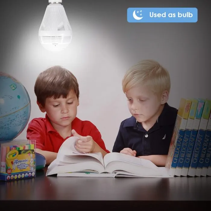⁦מנורה עם מצלמת מעקב 360° WiFi, רמקול ומיקרופון⁩ – תמונה ⁦5⁩