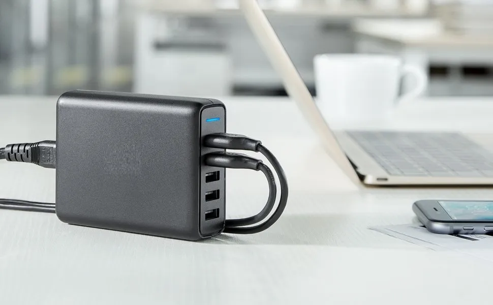 מפצל USB עם הטענה מהירה – 5 יציאות במקביל