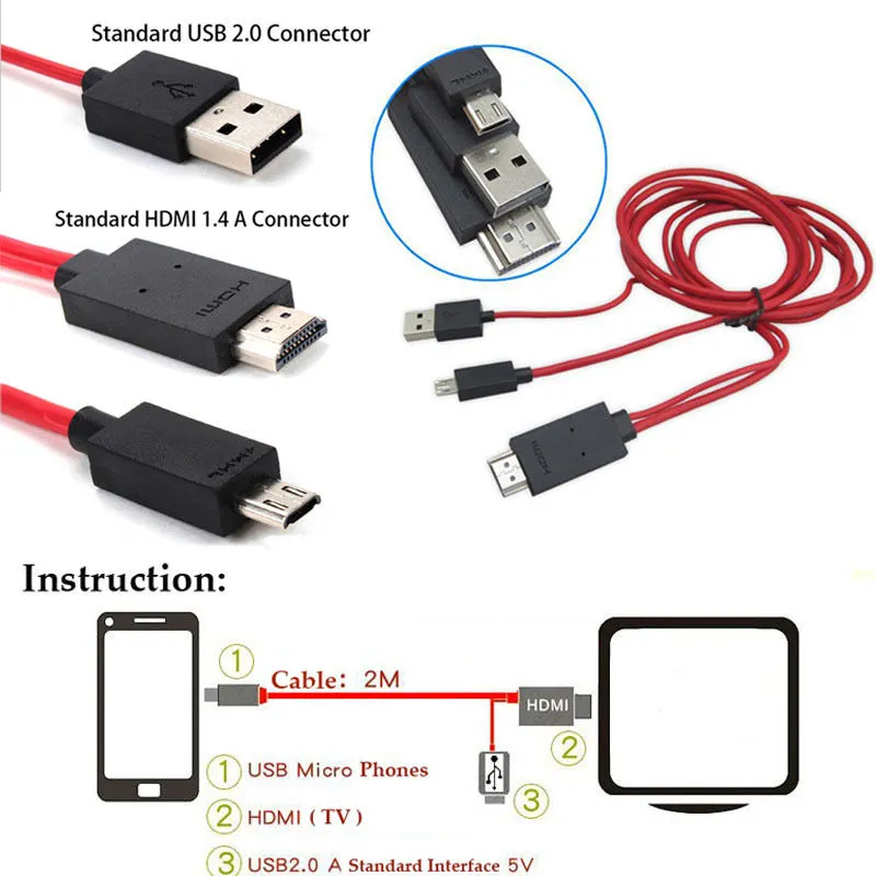 ⁦כבל אנדרואיד HDMI לחיבור סמארטפון למסך בקלות⁩ – תמונה ⁦3⁩