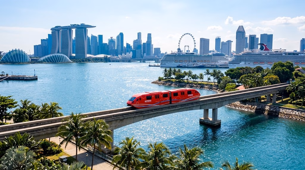 How to Get to Sentosa by MRT, Monorail, Boardwalk or Bus (2026) 3 Boarding the Sentosa Express Monorail