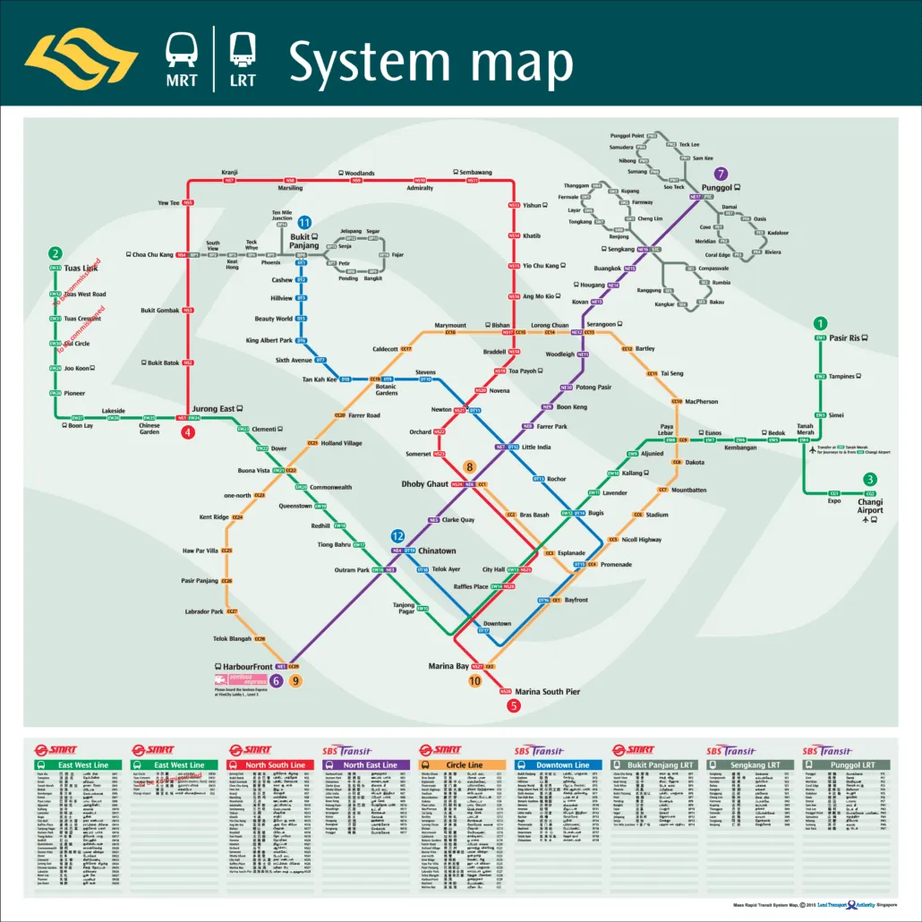 MRT map 2015, the edition before the MRT map 2016