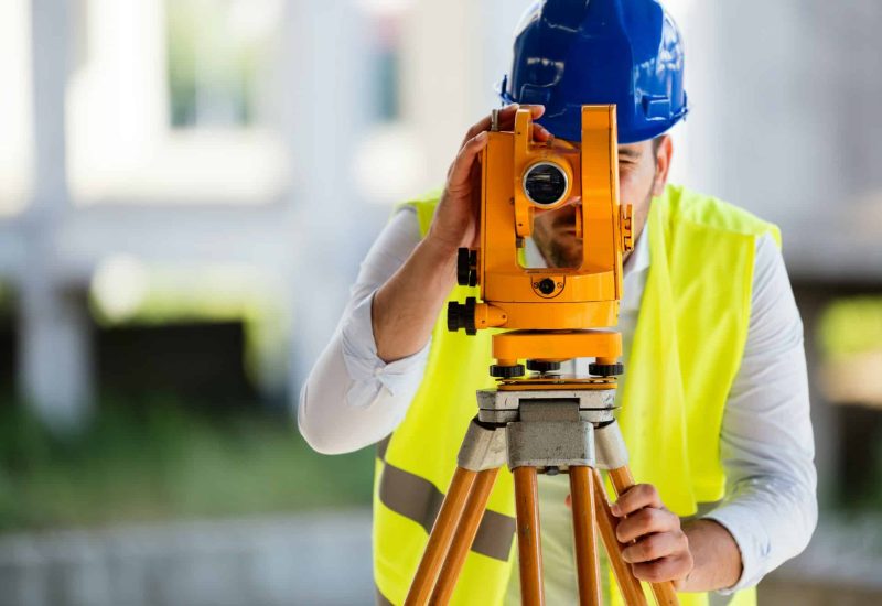 Picture of construction engineer working on building site