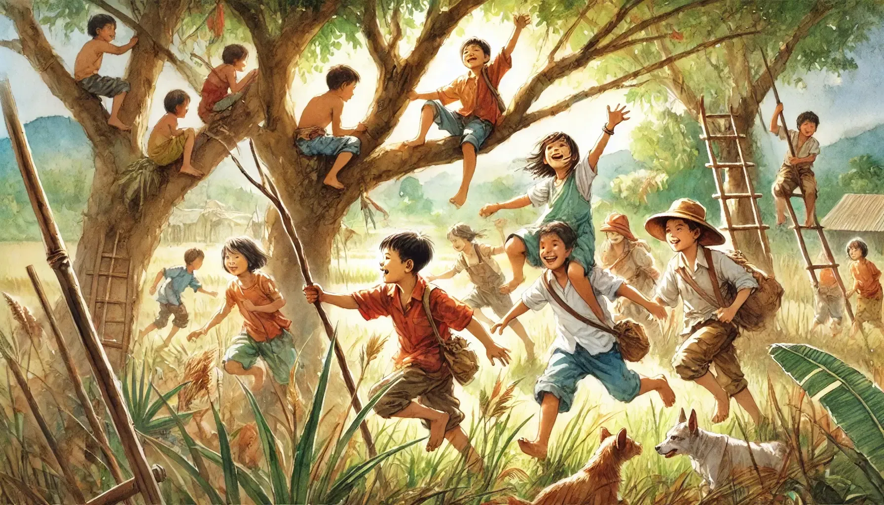 Recht auf Bildung? Dann lasst die Kinder spielen! 1 Auf der Wiese frei spielende Kinder