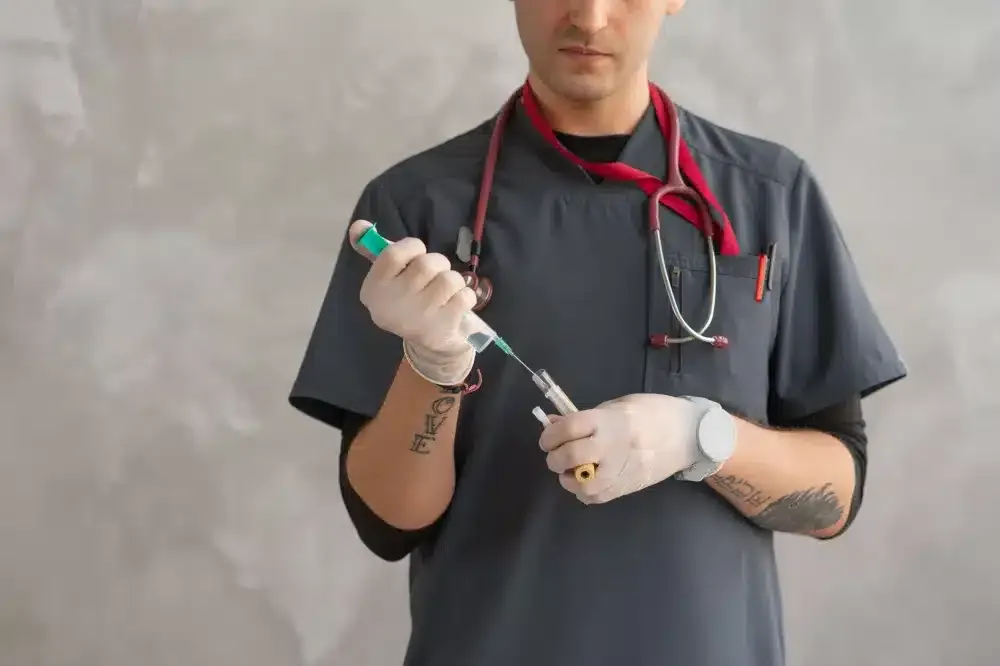 Radiofrequency Ablation in Grand Prairie, TX | Non-Surgical Relief 1 Physician performing fluoroscopy-guided radiofrequency ablation procedure on a patient's lumbar spine