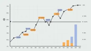 A graph of rental rates for properties