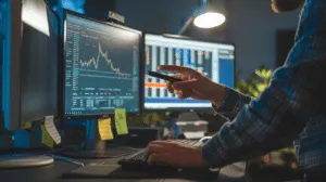 A man searching for investment opportunities
