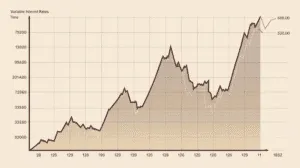 A graph showing the fluctuation of variable interest rates over time.