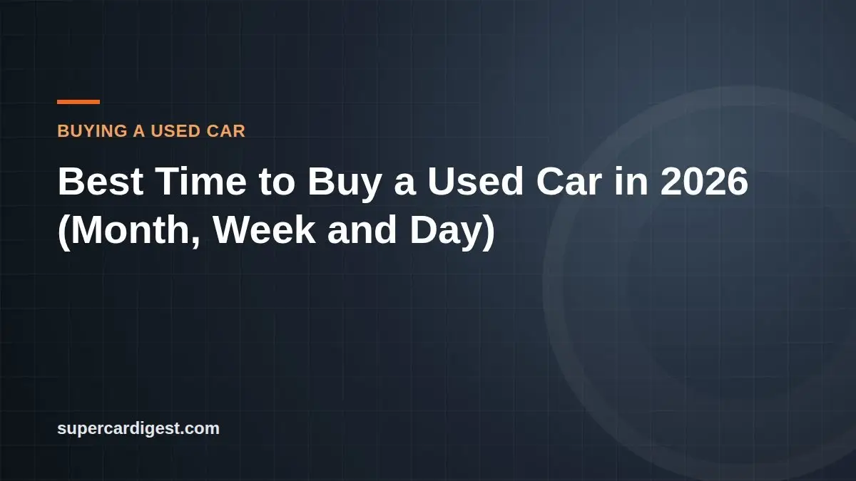 Best Time to Buy a Used Car in 2026 (Month, Week and Day)