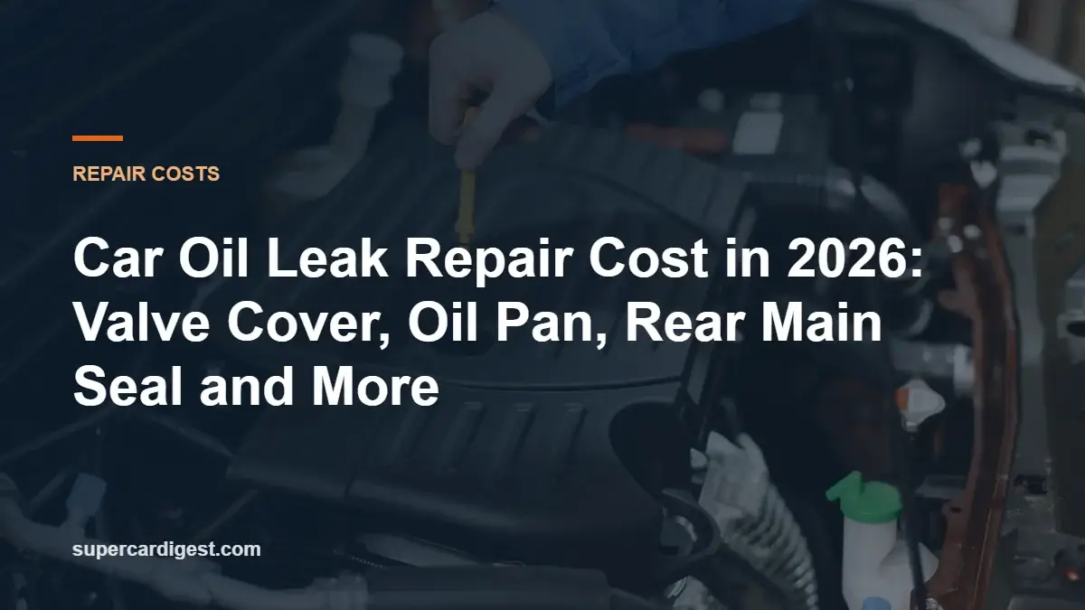 Car Oil Leak Repair Cost in 2026: Valve Cover, Oil Pan, Rear Main Seal and More