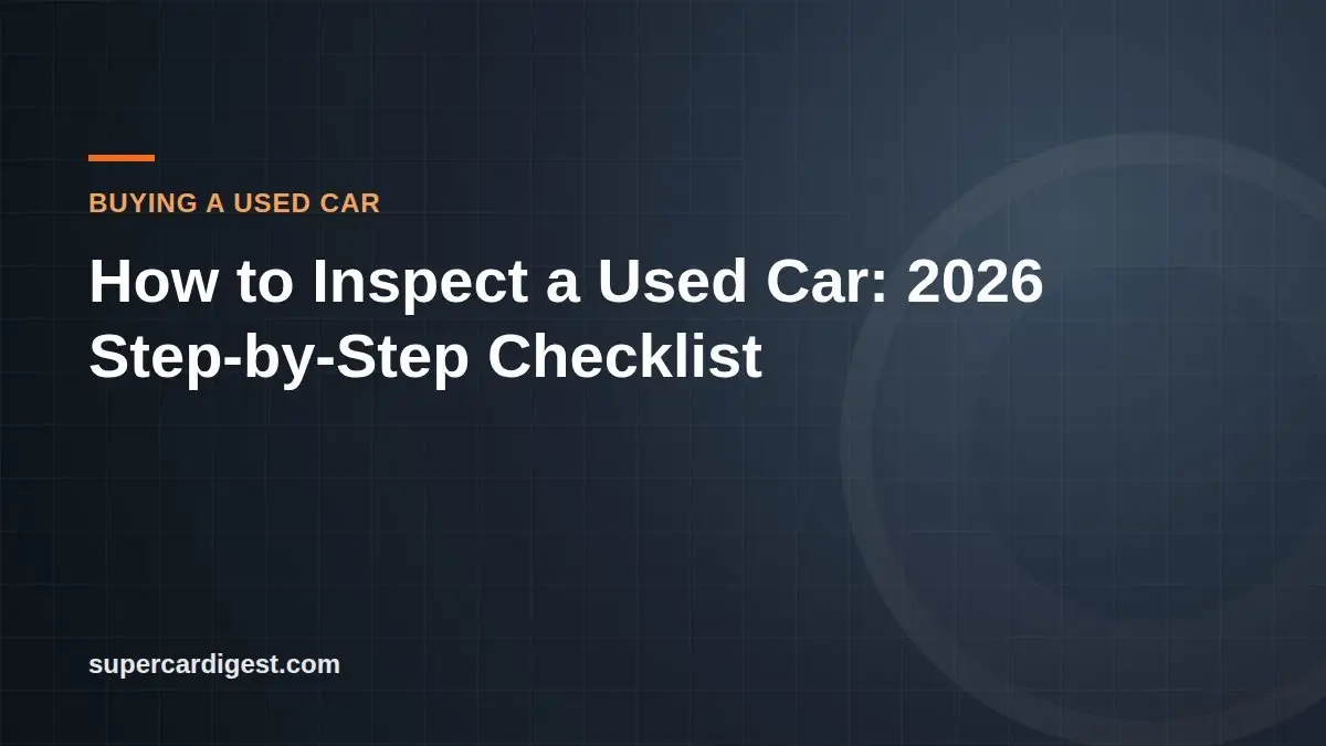 How to Inspect a Used Car: 2026 Step-by-Step Checklist