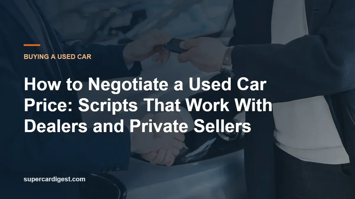 How to Negotiate a Used Car Price: Scripts That Work With Dealers and Private Sellers