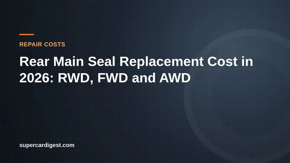 Rear Main Seal Replacement Cost in 2026: RWD, FWD and AWD