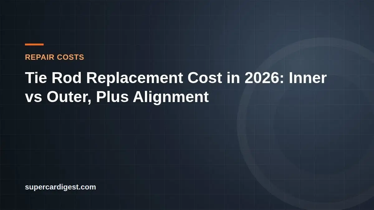 Tie Rod Replacement Cost in 2026: Inner vs Outer, Plus Alignment