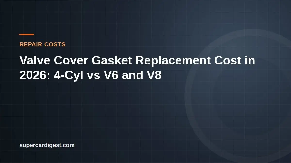 Valve Cover Gasket Replacement Cost in 2026: 4-Cyl vs V6 and V8