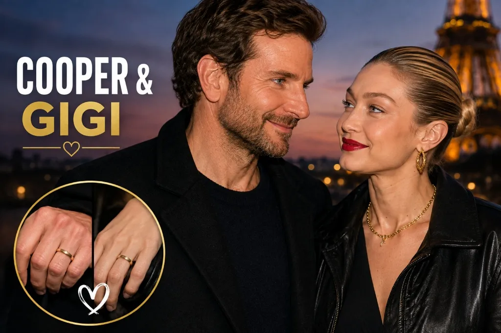 Bradley Cooper Gigi Hadid Paris Rings Spark Marriage Buzz After Matching Boucheron Bands 9 Bradley Cooper and Gigi Hadid walking in Paris wearing matching Boucheron rings