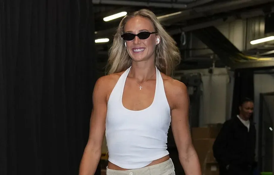 Sophie Cunningham Athleisure Look for the Fever Dream Trilogy Game Goes Viral in 2026 9 Sophie Cunningham Indiana Fever wearing sporty chic athleisure tunnel fit ahead of the Fever Dream Trilogy game in 2026