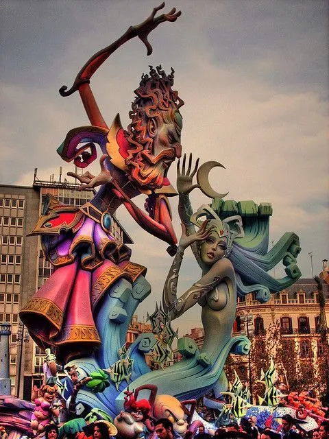Las fallas in Valencia, Spain