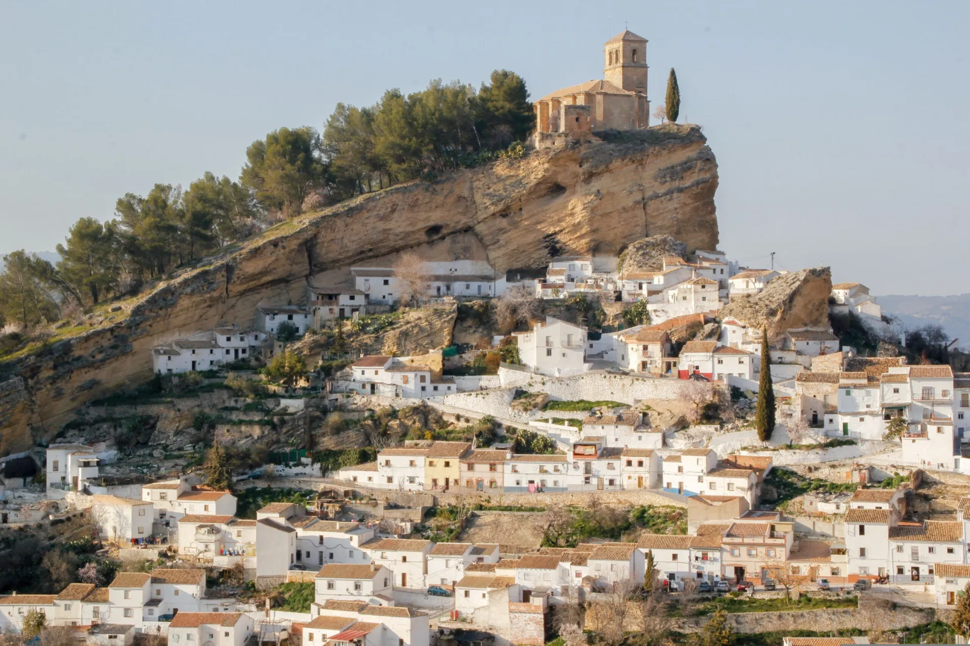 Sight of Spanish Castle and white houses from a distance