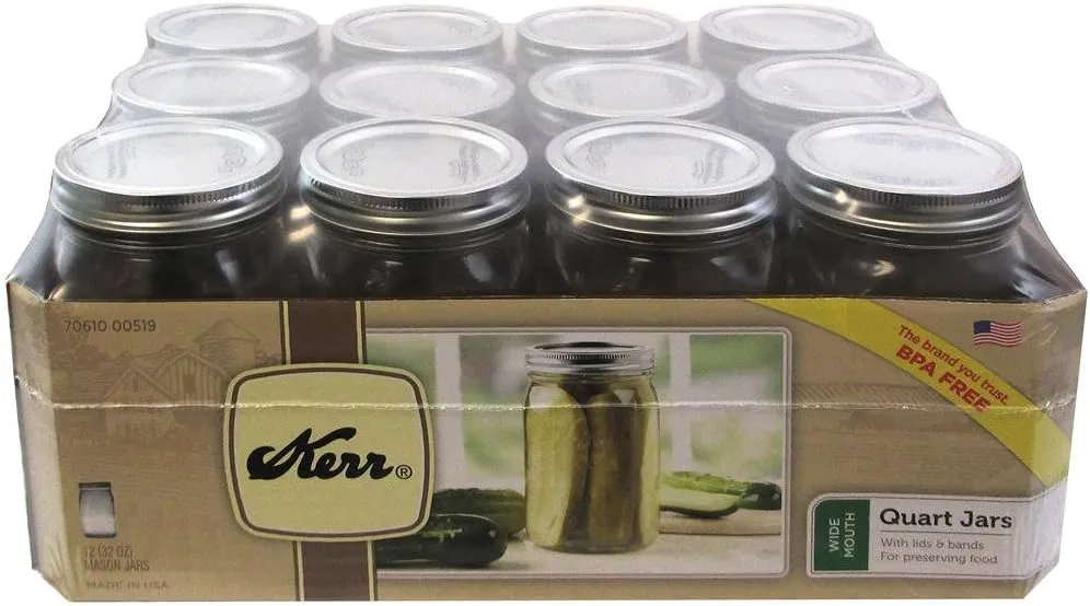 Kerr 0519 wide mouth jar quart, 32oz, case of 12