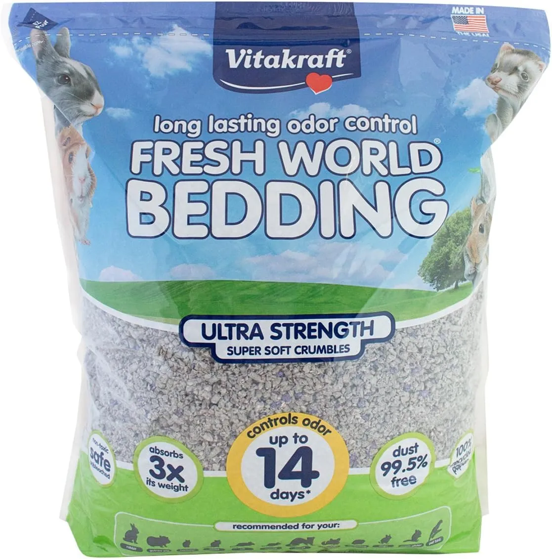 Vitakraft Fresh World Ultra Strength Crumble Bedding for Small Animals