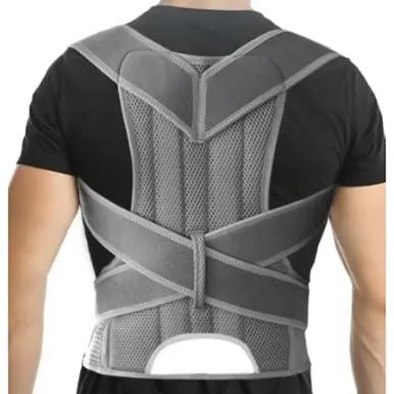 Back Brace Posture Corrector – Adjustable (Grey Medium)