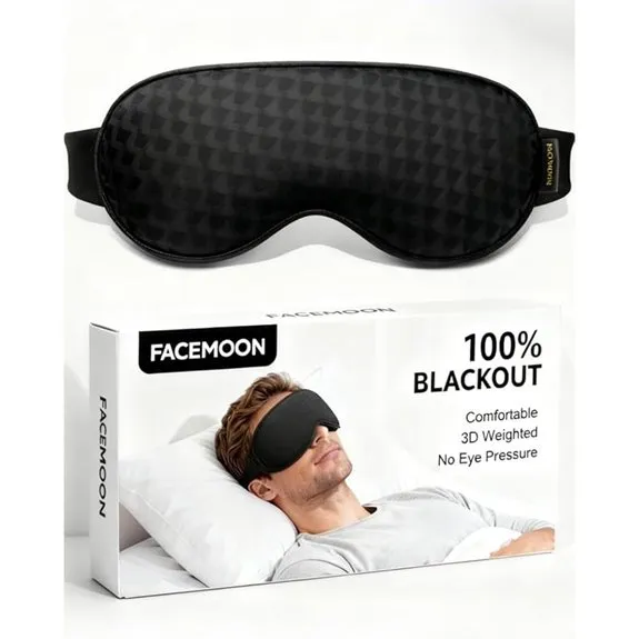 Blackout Weighted Eye Mask for Sleeping Contoured Comfort