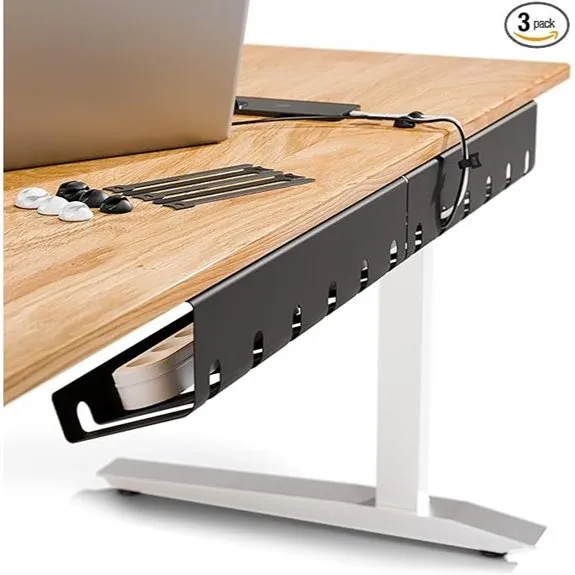 Under-Desk Cable Management Set with Ties (3-Pack)