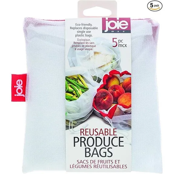 Joie Reusable Produce Bags (5pc) Eco-Friendly Mesh Sets