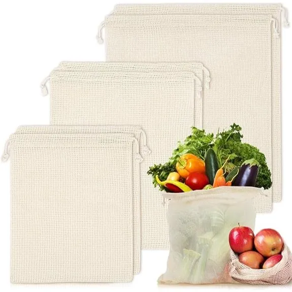 MAQIHAN Reusable Mesh Produce Bags (6-Pack)