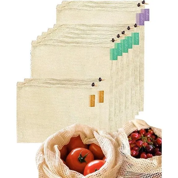 Purifyou 9-Pack Organic Cotton Produce Bags Set