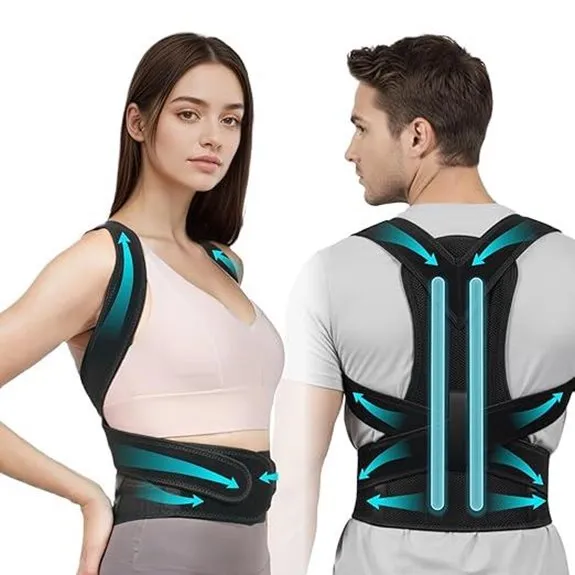 Adjustable Posture Corrector for Upper Back Support (Black)
