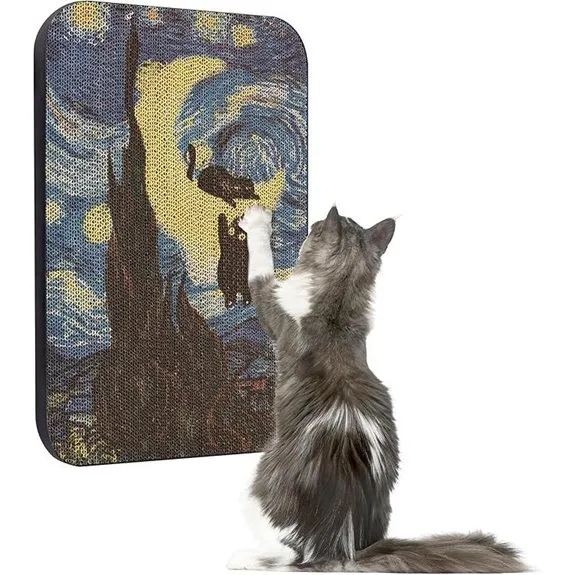 Art Cat Scratcher Wall-Mount 16.7x11x1 Inch Cat Scratching Board