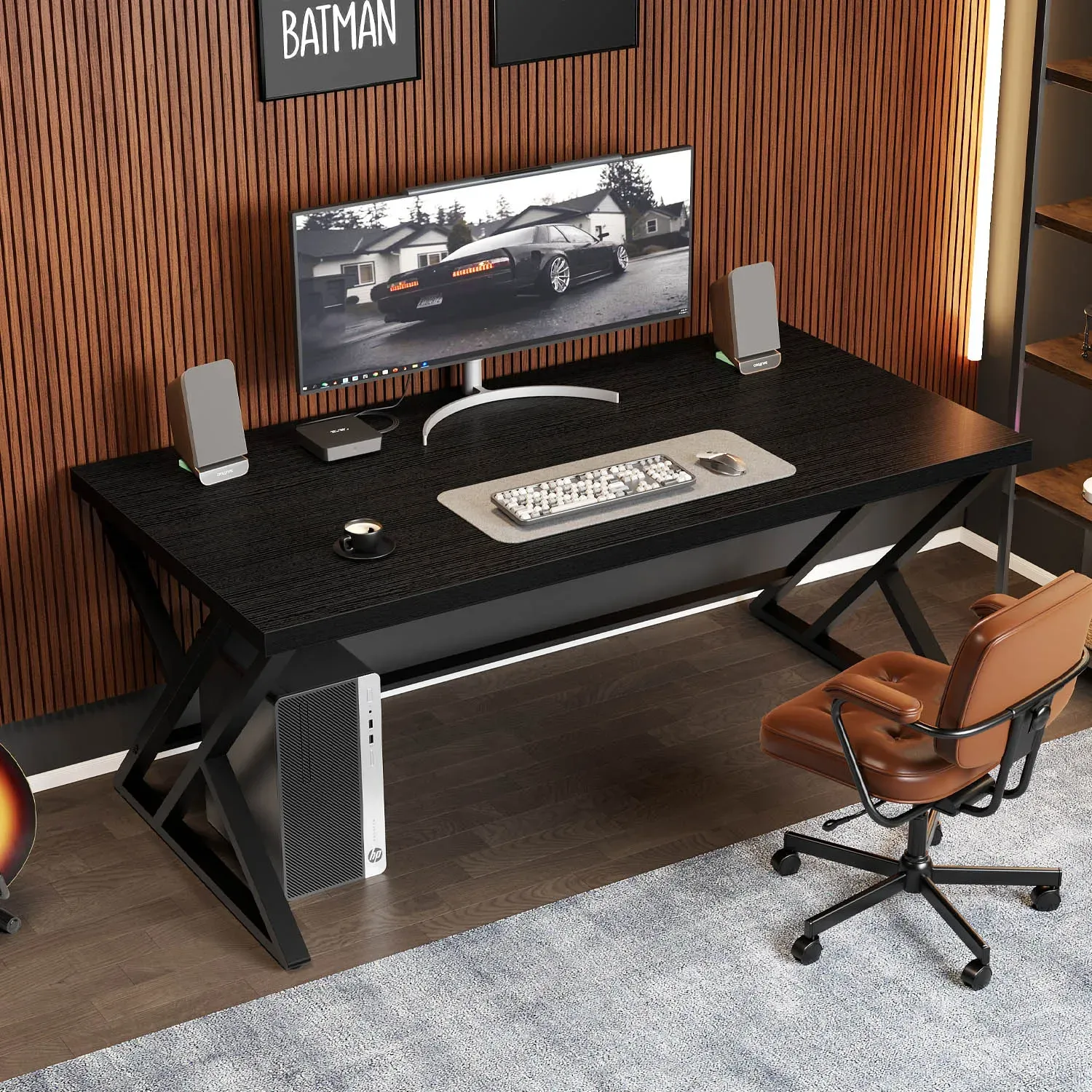 Y -форма в форме компьютерного Ñтола, Черный дуб 55 Inch_01