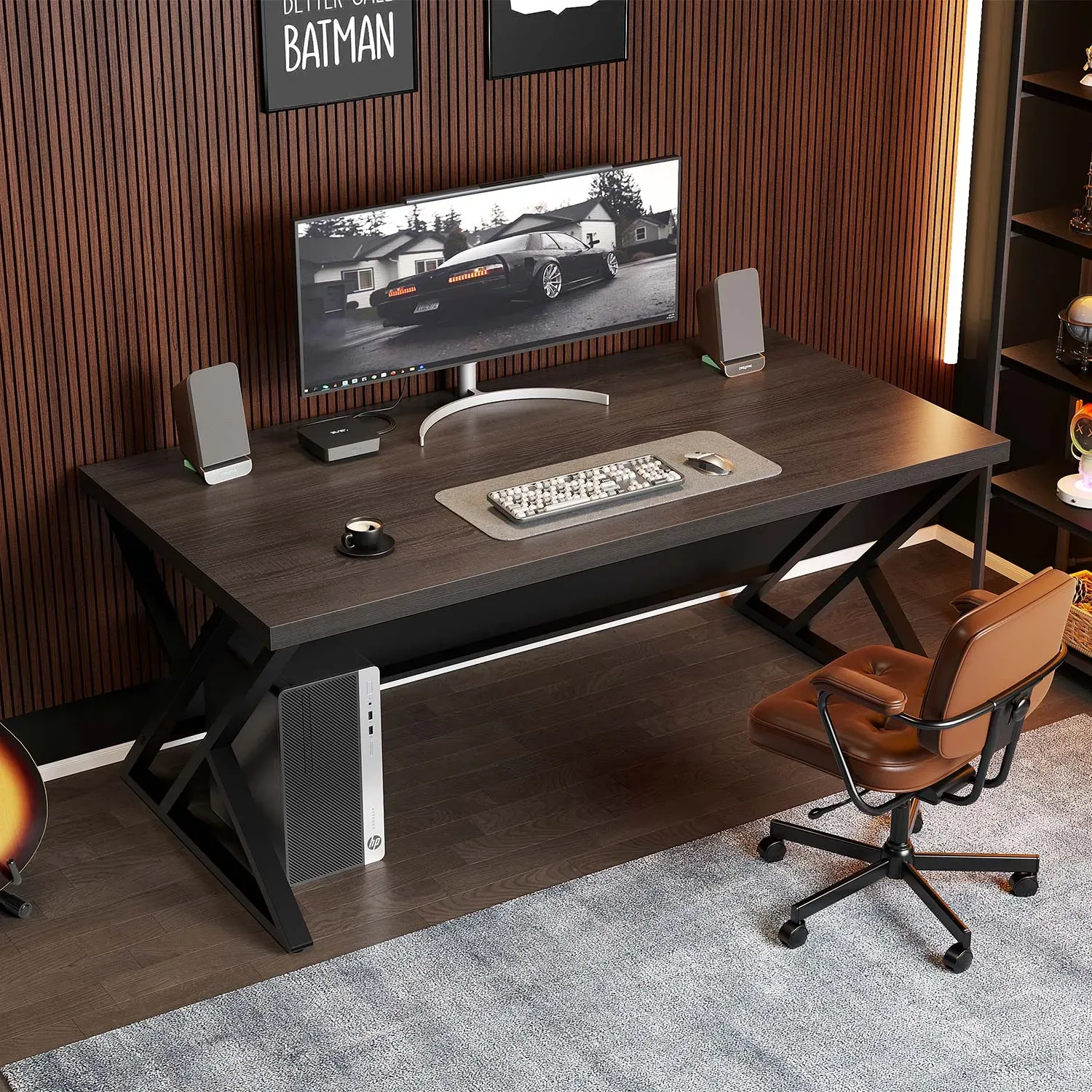 Yed kafa kafa kwamfuta tebur, Duhu oak 55 Inch_03