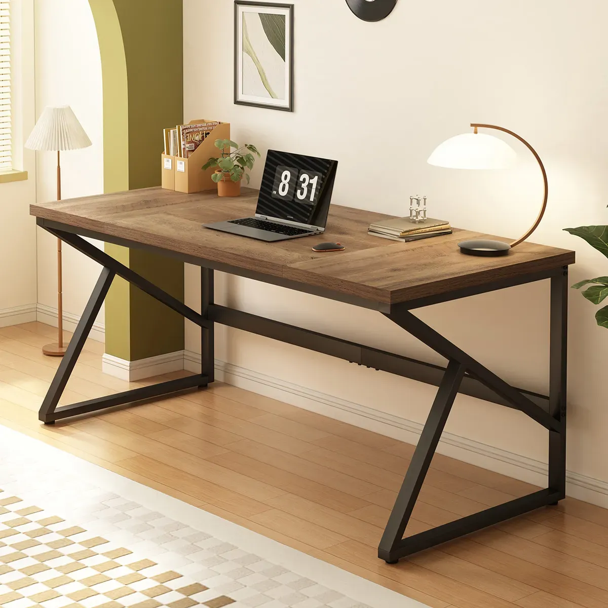 Hosszú számÃtógépes asztal, Rusztikus oak_10