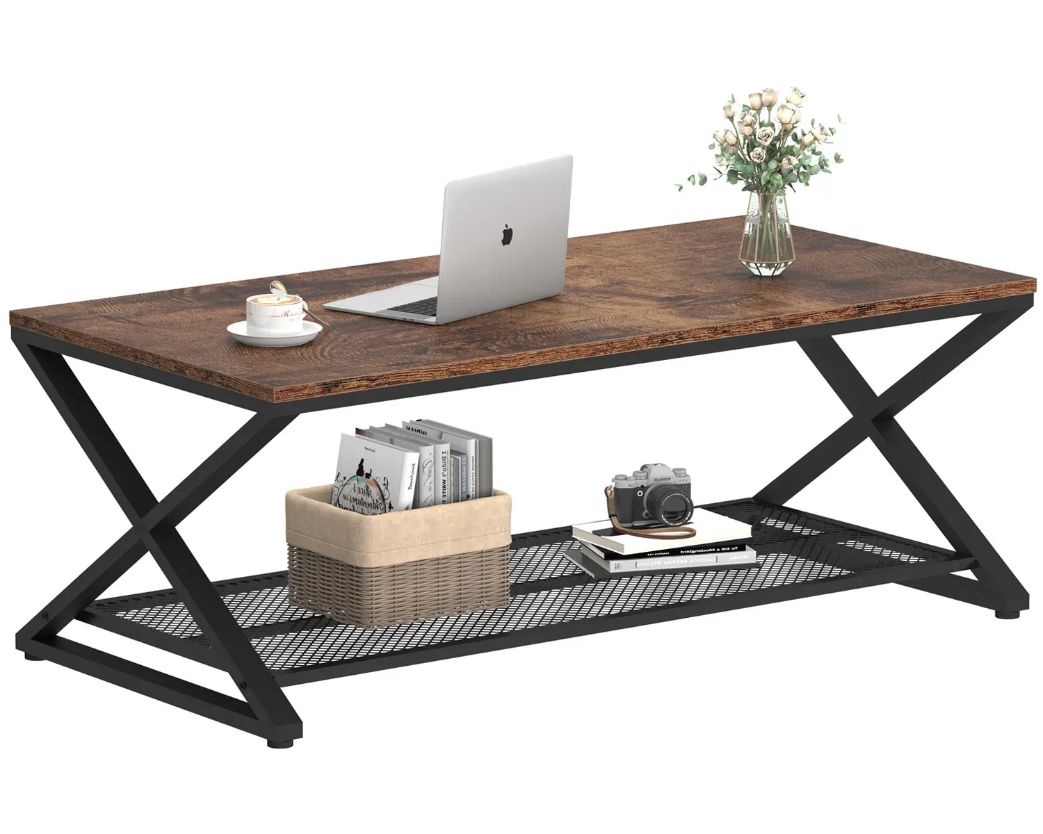 X janm ki gen fòm 2 Tab kafe nivo, Rustic mawon, 47 Inch_01