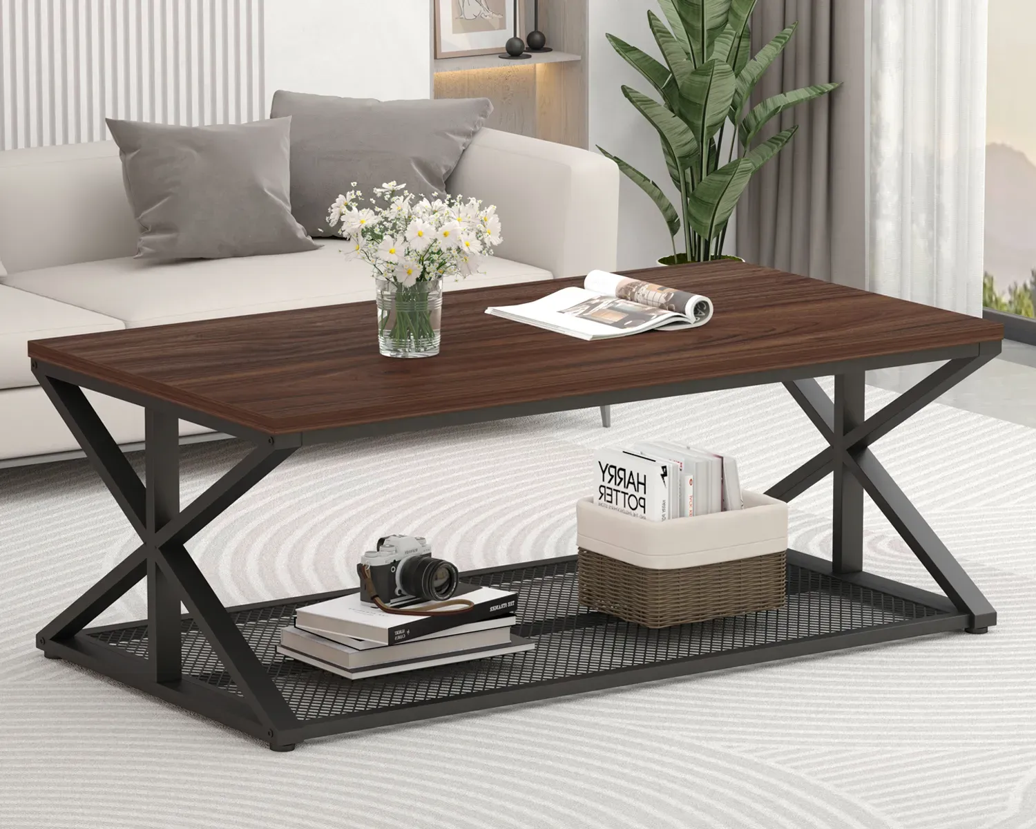 Tafura yekofi nekuchengetedza, Walnut, 47 Inch_01