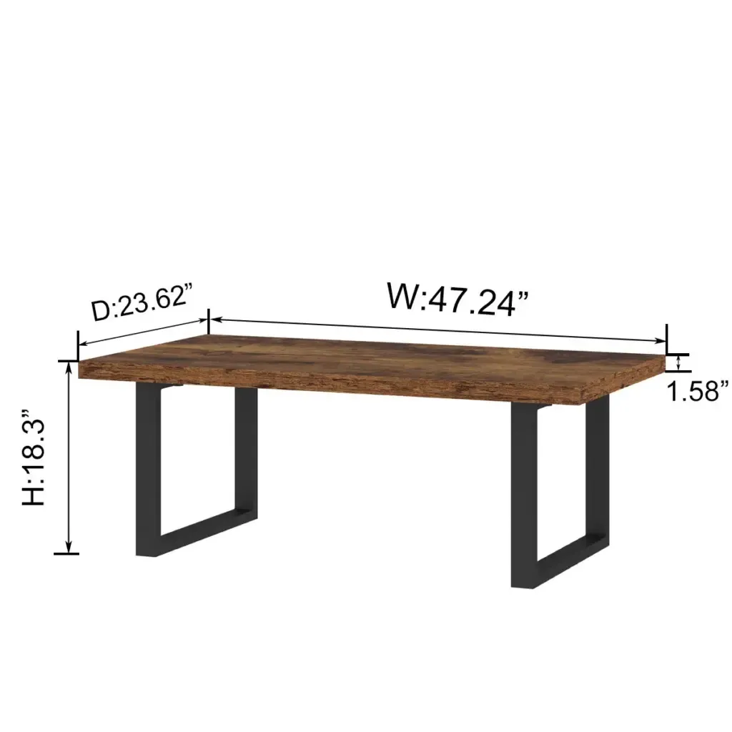 Industrielt sofabord, Rustik brun finiTomme1 Industrial Coffee Table - Rustic Brown Finish
