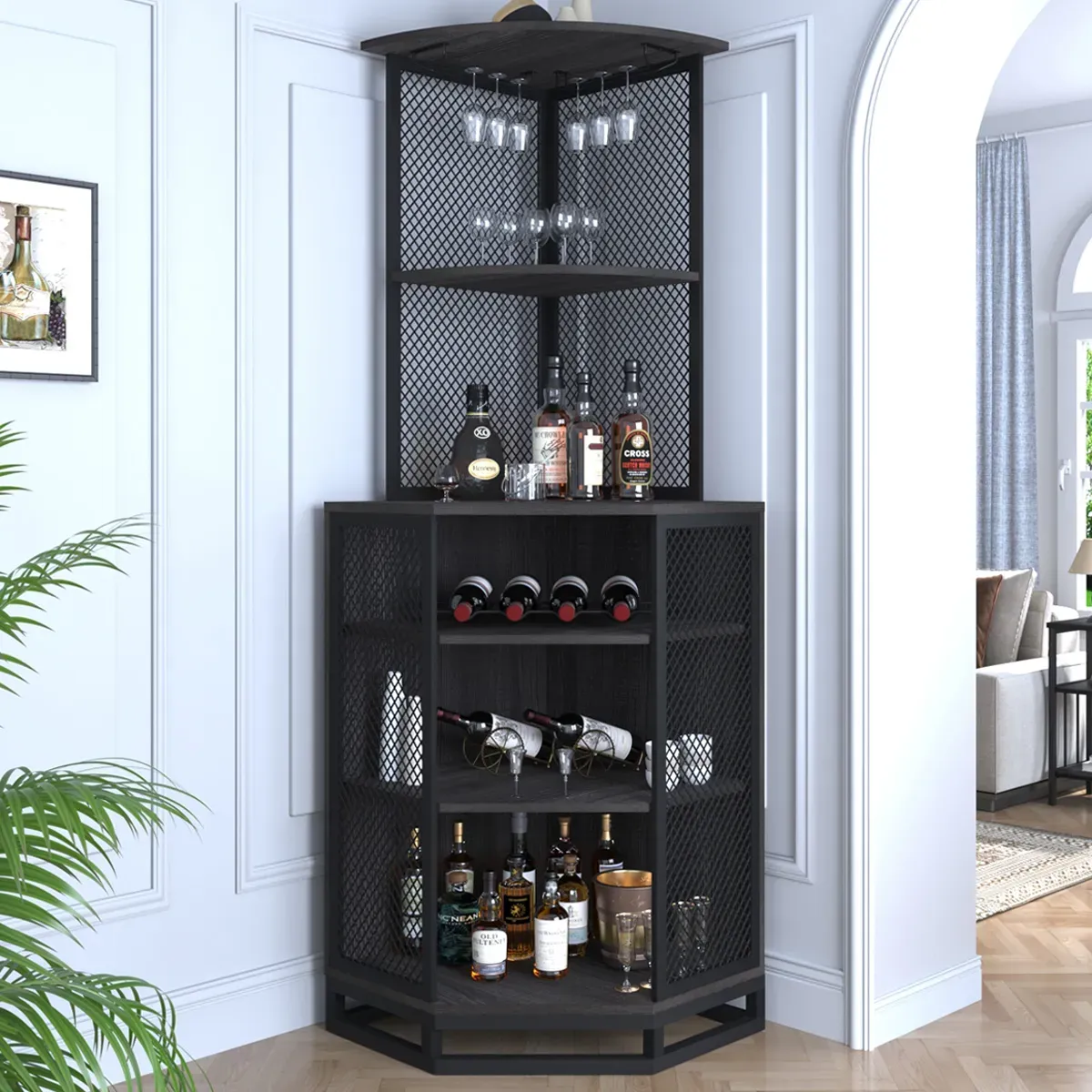 کابینت نوار گوشه ای با ذخیره Ù‚ÙØ³Ù‡ تنظیم, خاکستری تیره بلوط_01