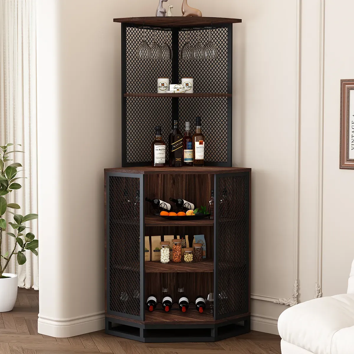 کابینت نوار گوشه ای با ذخیره Ù‚ÙØ³Ù‡ تنظیم, گردو_02