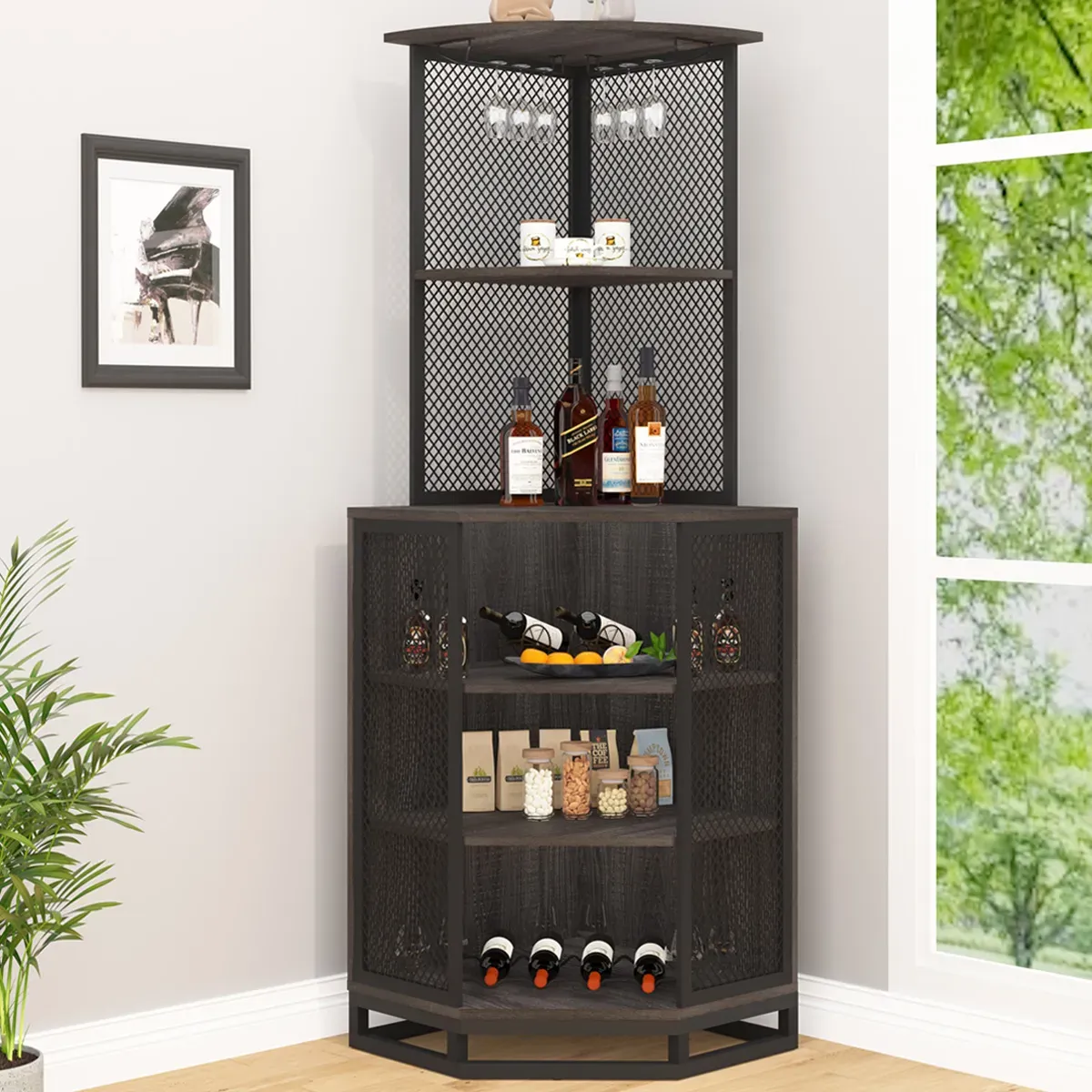 کابینت نوار گوشه ای با ذخیره Ù‚ÙØ³Ù‡ تنظیم, Oak_02 خاکستری تیره