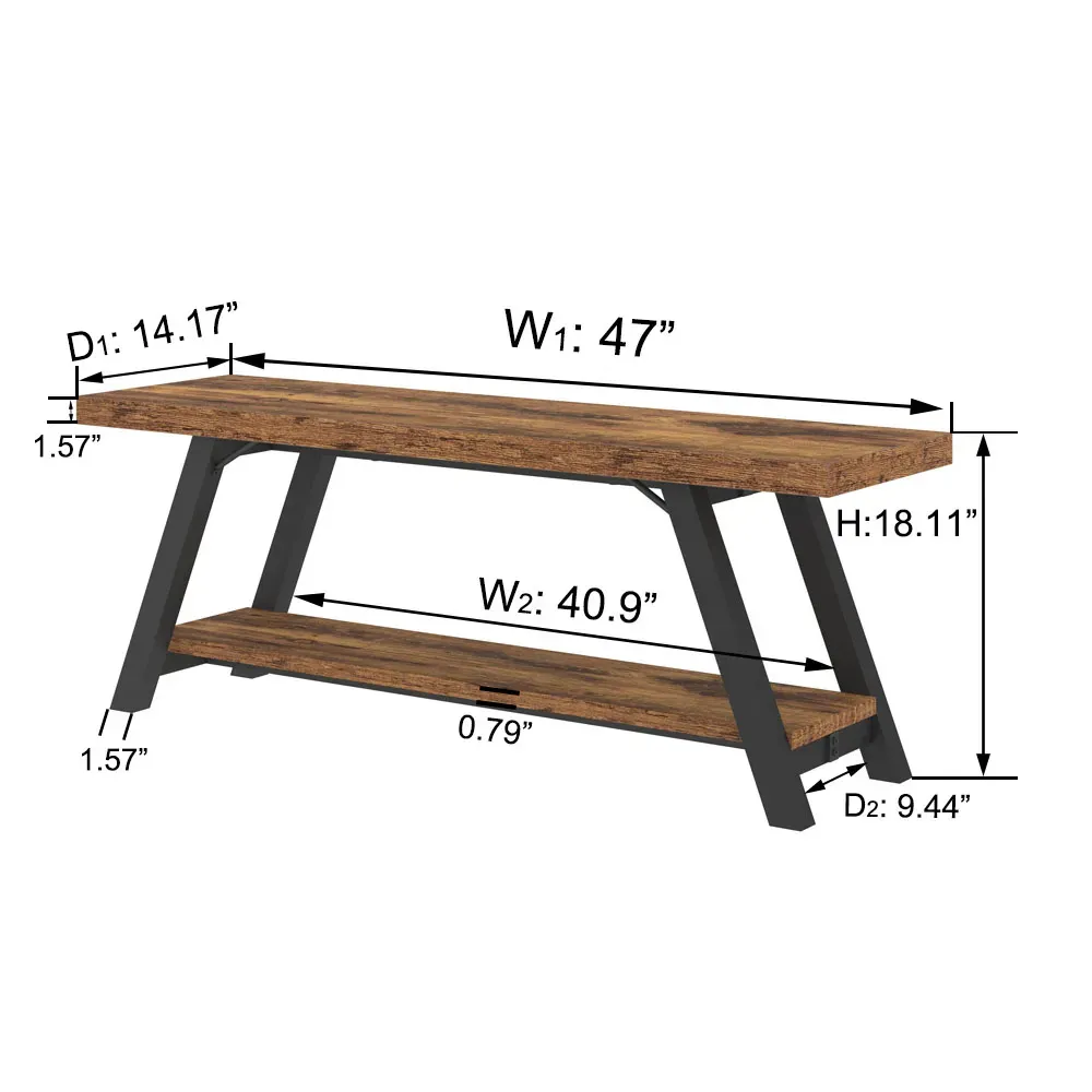 نیمکتµÙقهوه ای روستایی شرکت Toptruen 1 Industrial Wood Bench from Toptrue