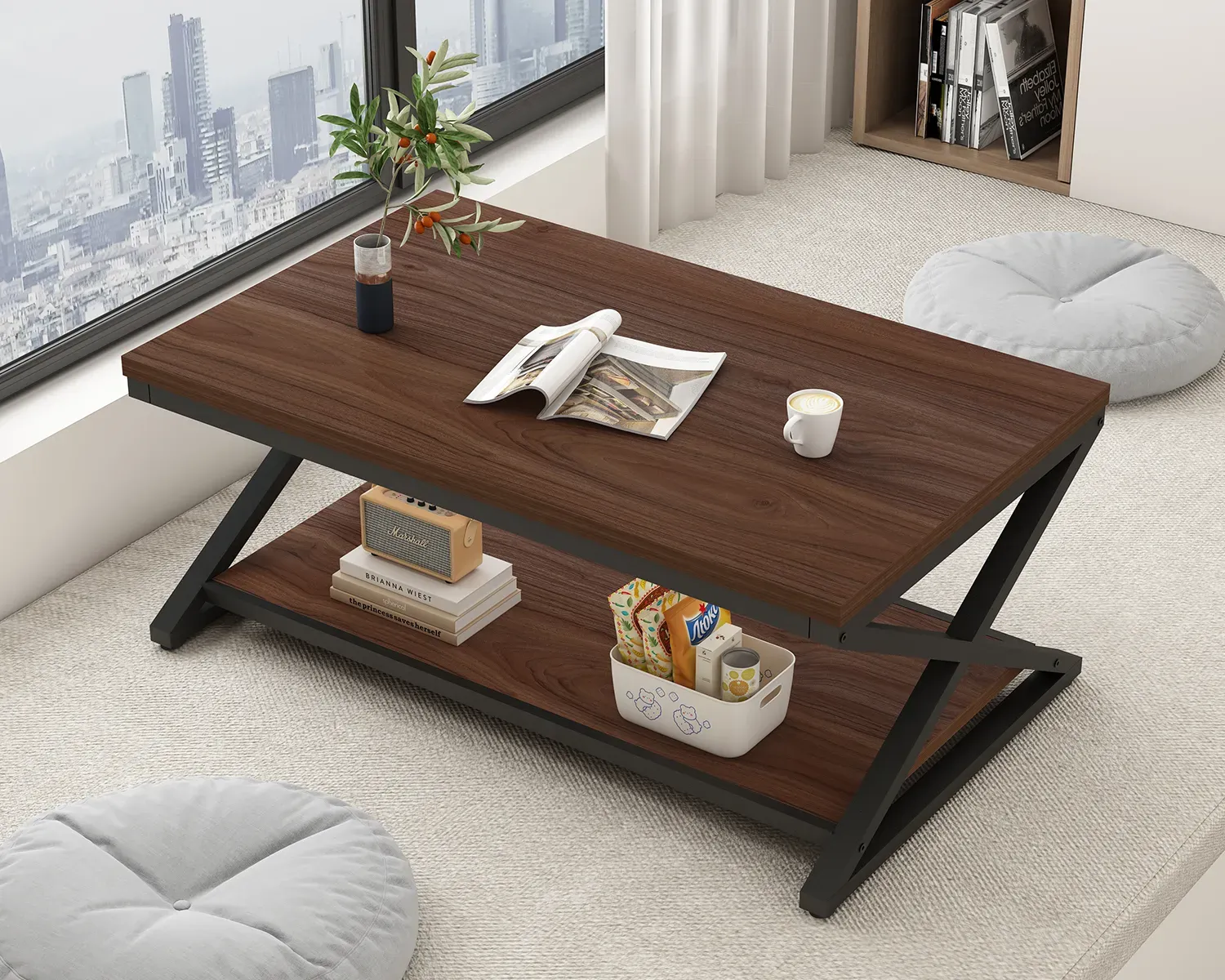X формадагы аÑк кофе таблицаÑÑ‹ киштә белән, Жаңгак, 39 Inch_04