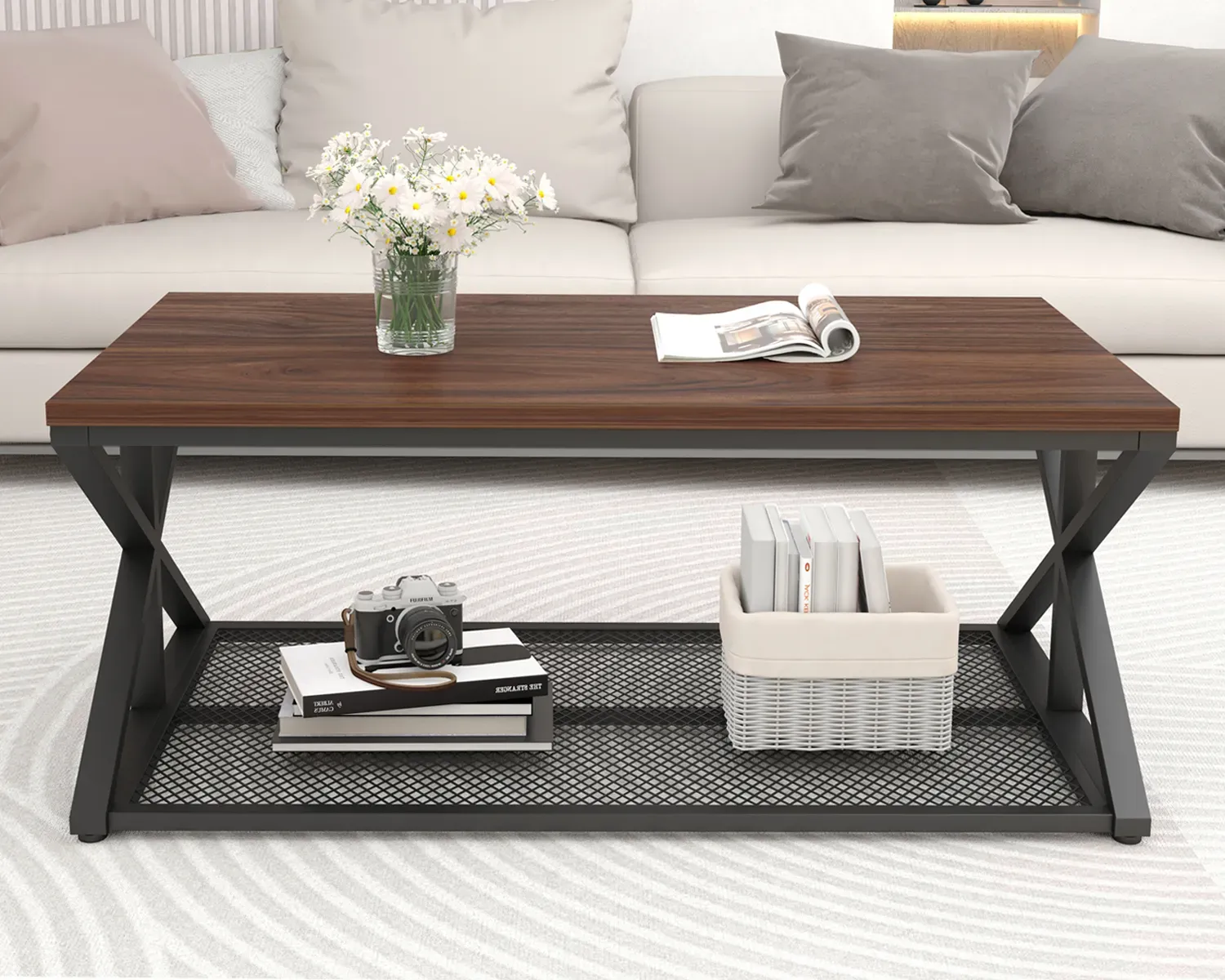 Tafura yekofi nekuchengetedza, Walnut, 47 Inch_05
