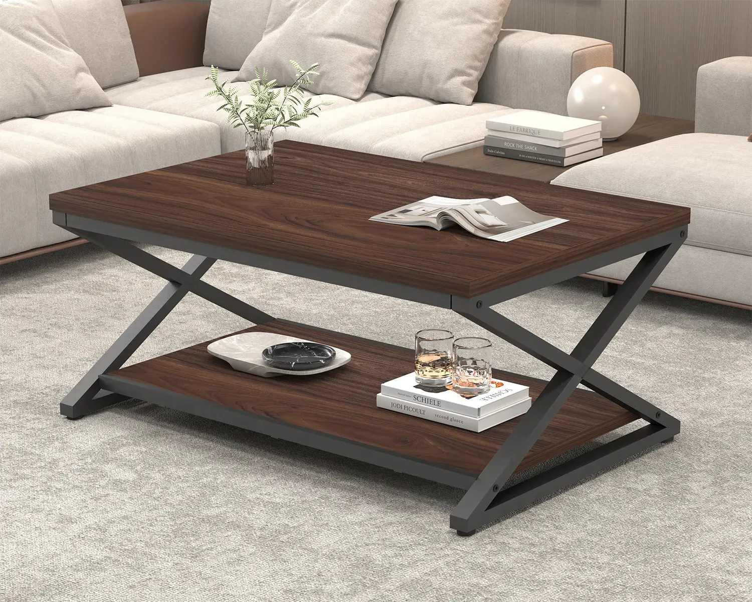 X формадагы аÑк кофе таблицаÑÑ‹ киштә белән, Жаңгак, 39 Inch_05