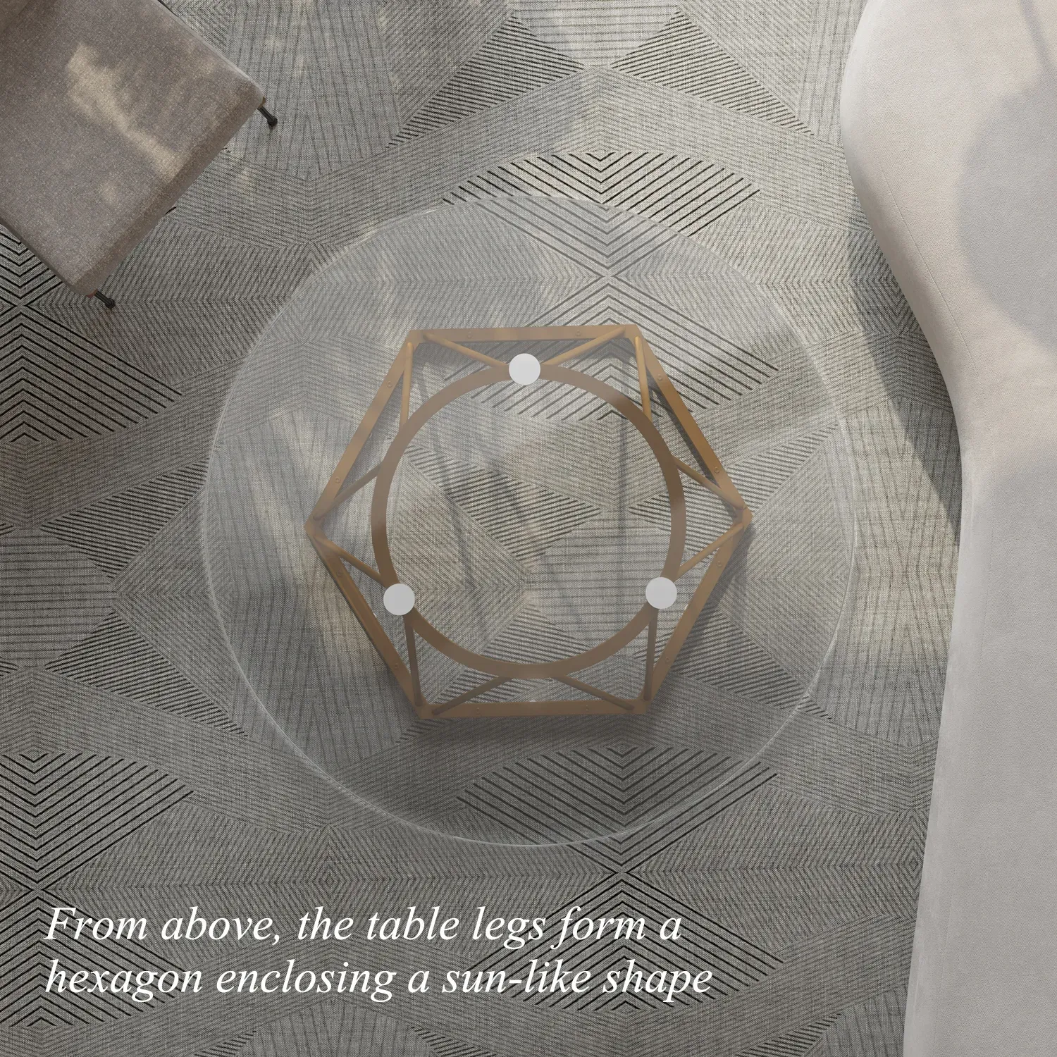 Wonn vè kafe tab ak lò hexagonal metal base_05